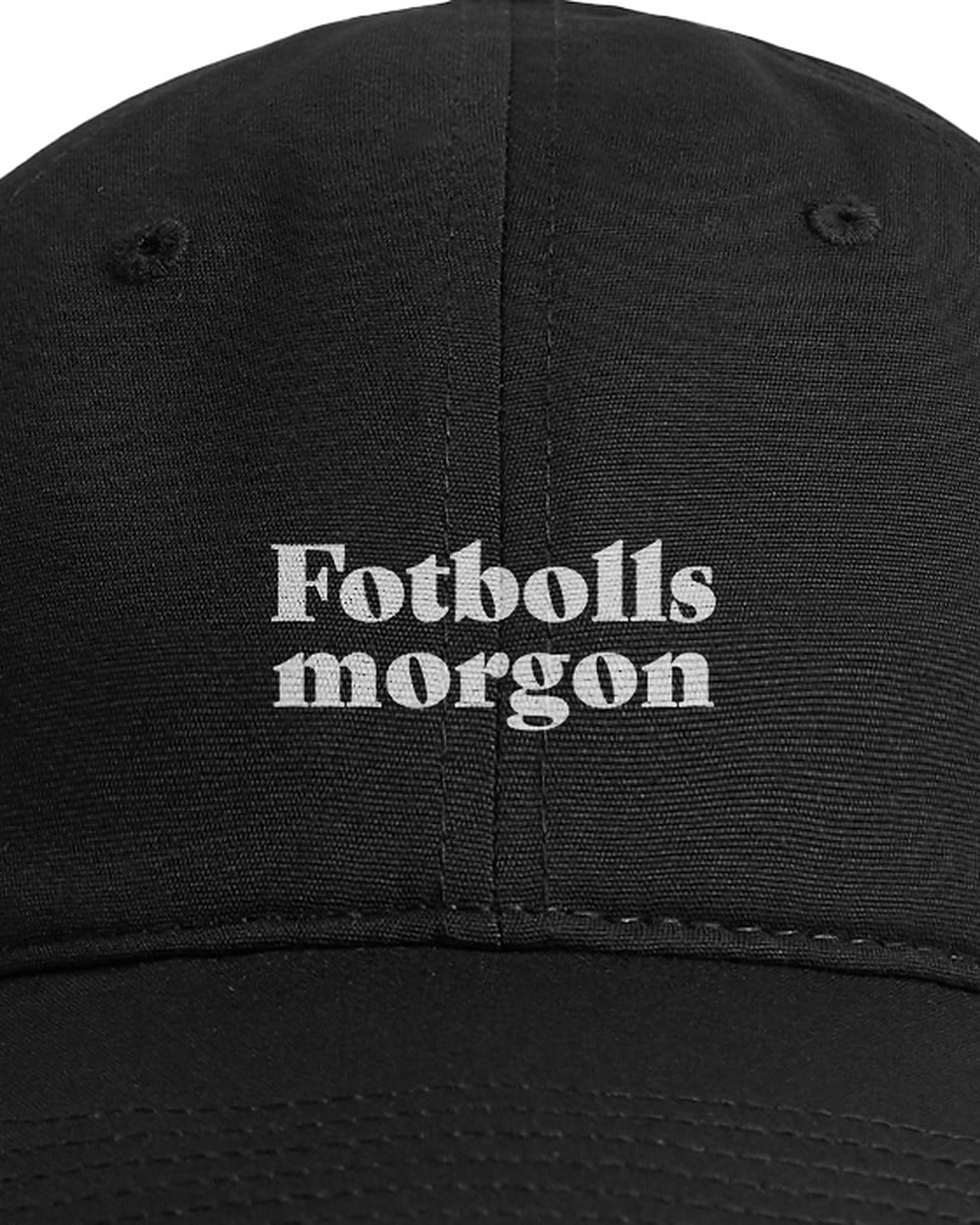 Fotbollsmorgon Low Profile Cap – tryckdetalj Black
