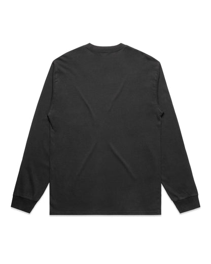 Oversized FM Vit Långärmad T-shirt Faded - Faded Black - Baksida
