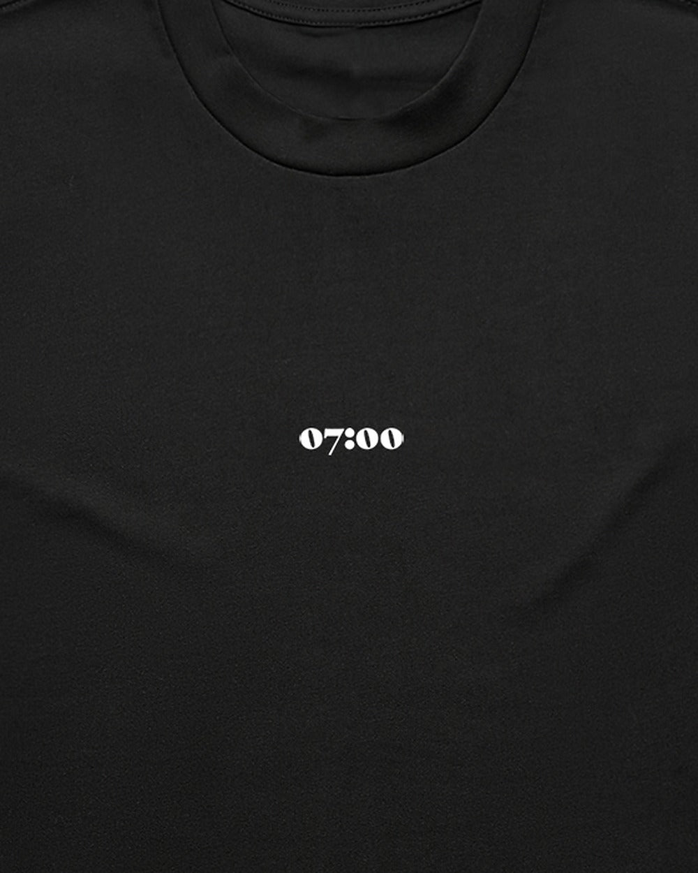 Oversized 07:00 T-shirt – tryckdetalj Black