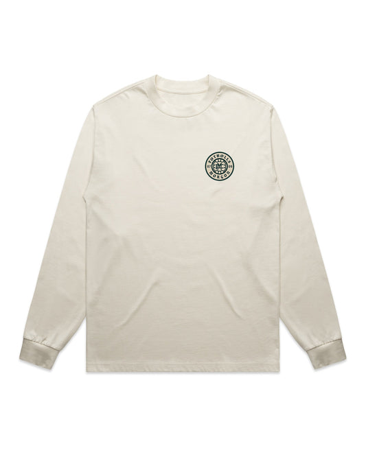 Oversized FM Långärmad T-shirt - Ecru - Framsida