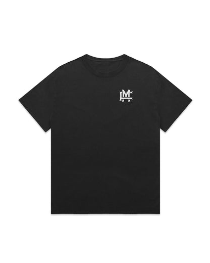 Oversized FM Monogram Vit T-shirt Faded - Faded Black - Framsida