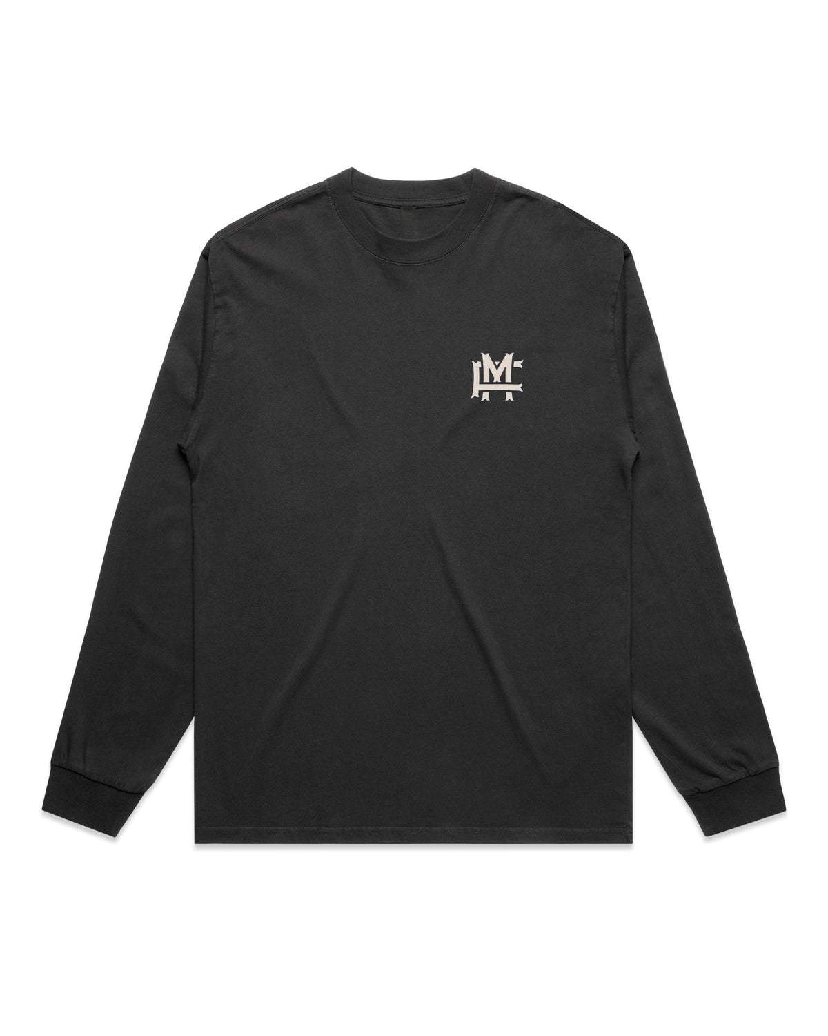 Oversized FM Monogram Långärmad T-shirt Faded - Faded Black - Framsida