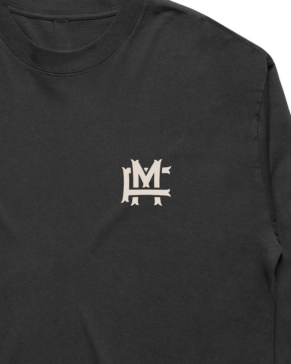 Oversized FM Monogram Långärmad T-shirt Faded - Faded Black - Tryckdetalj