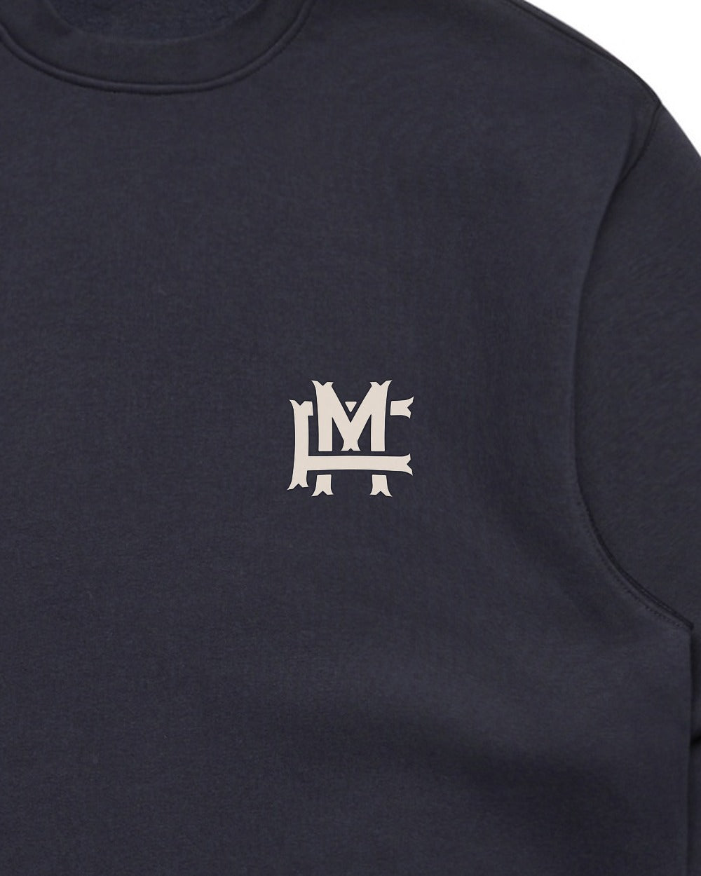 Relaxed-fit FM Monogram Sweatshirt - Ink Blue - Tryckdetalj