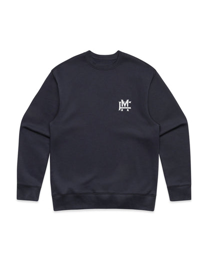 Relaxed-fit FM Monogram Vit Sweatshirt - Ink Blue - Framsida