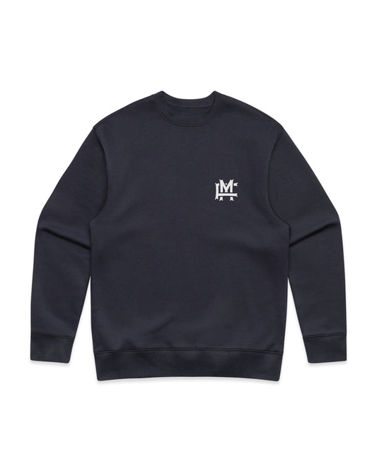 Relaxed-fit FM Monogram Vit Sweatshirt - Ink Blue - Framsida
