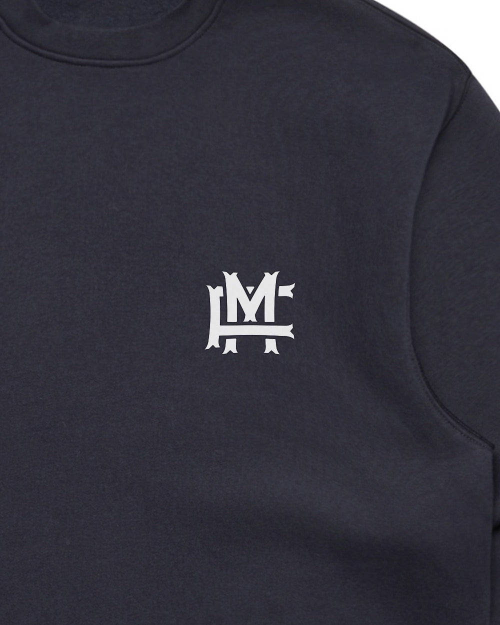 Relaxed-fit FM Monogram Vit Sweatshirt - Ink Blue - Tryckdetalj