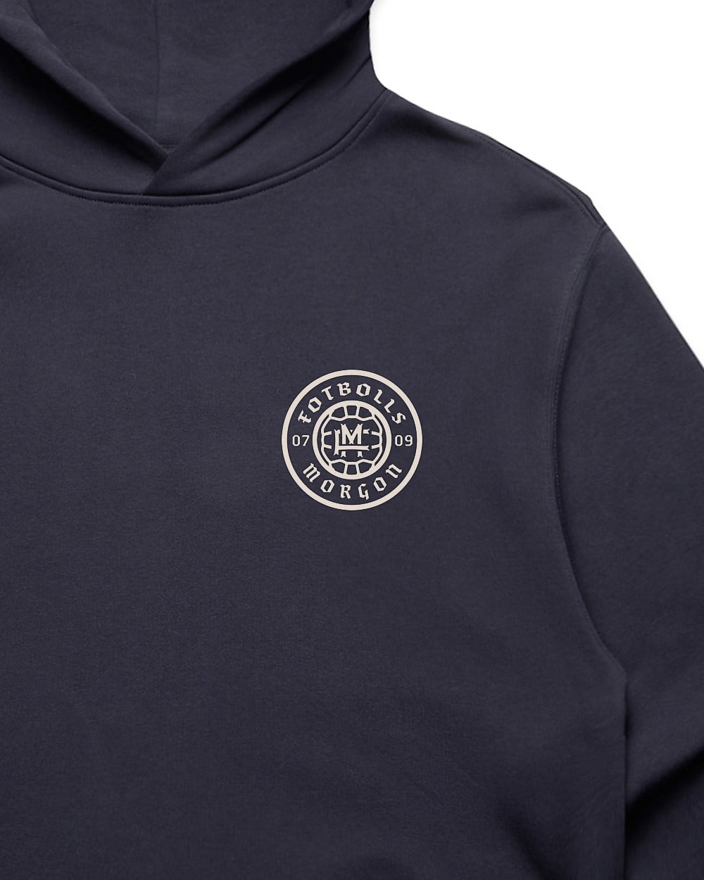 Relaxed-fit FM Hoodie - Ink Blue - Tryckdetalj