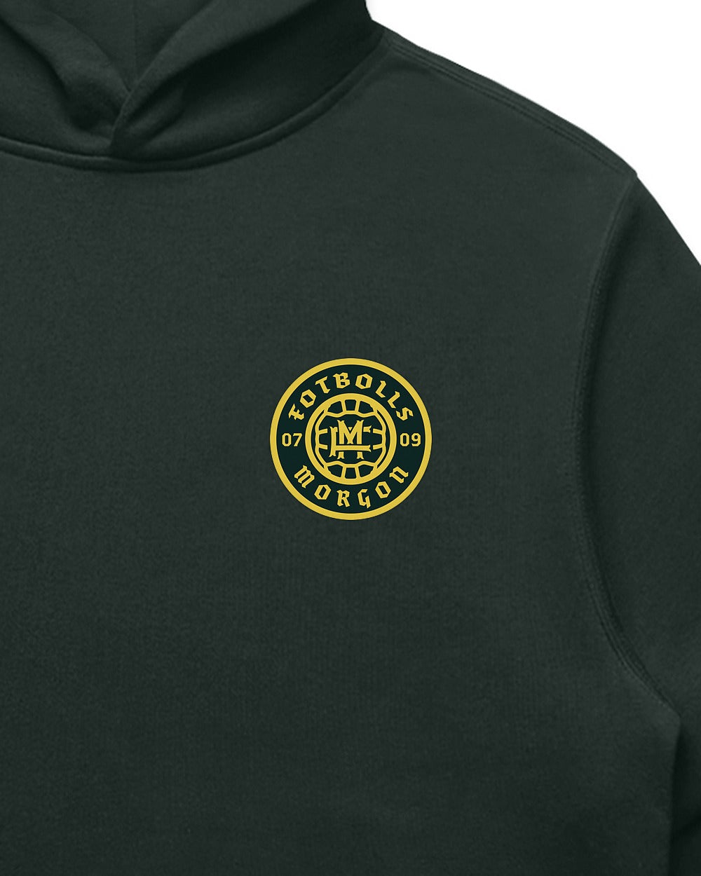 Relaxed-fit FM Hoodie - Pine Green - Tryckdetalj