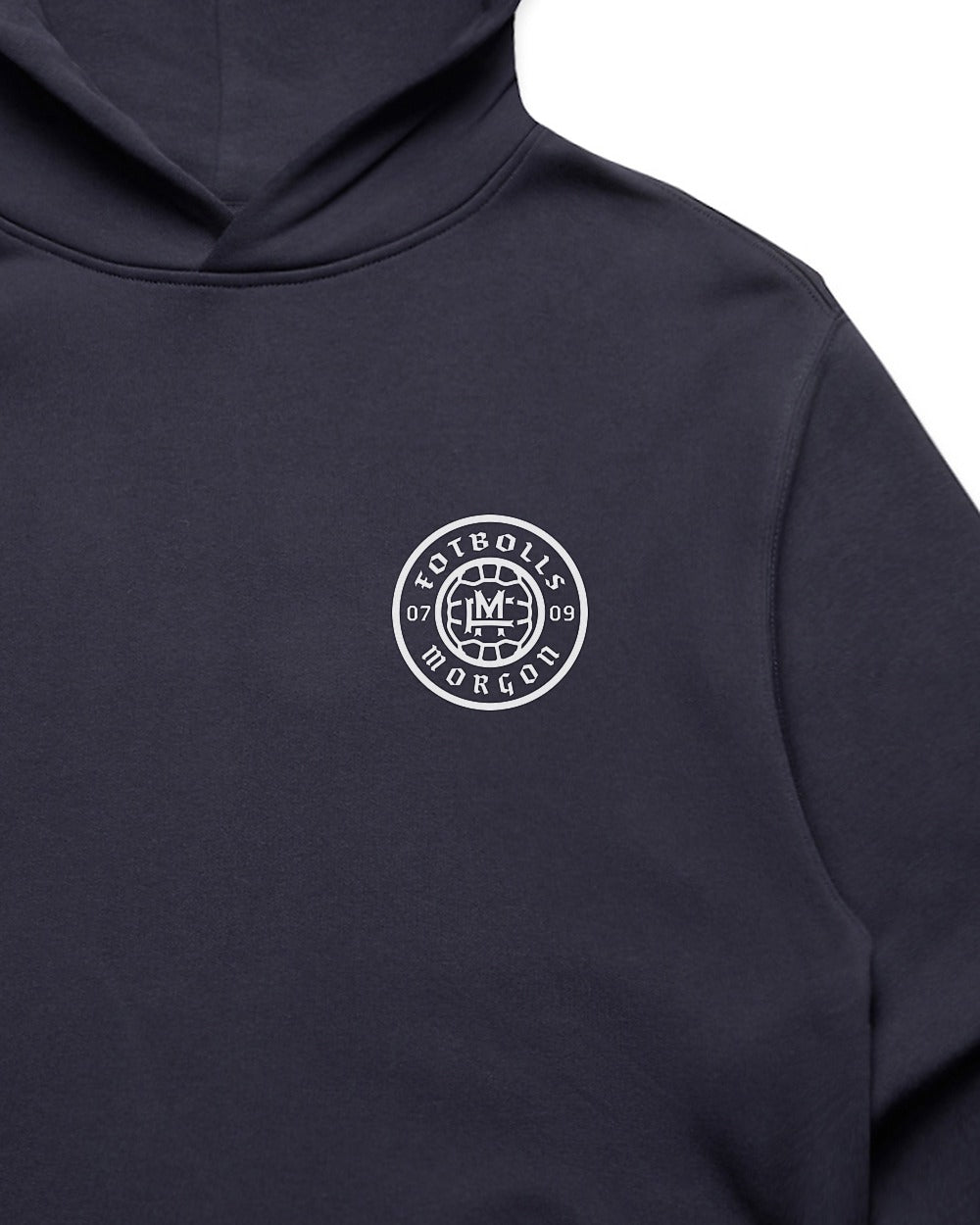 Relaxed-fit FM Vit Hoodie - Ink Blue - Tryckdetalj
