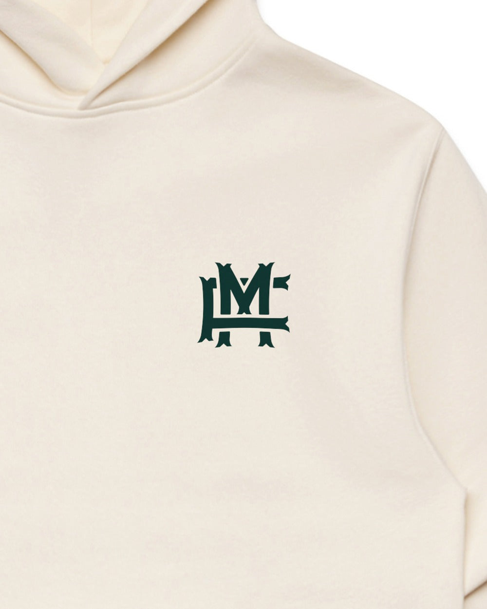 Relaxed-fit FM Monogram Hoodie - Ecru - Tryckdetalj