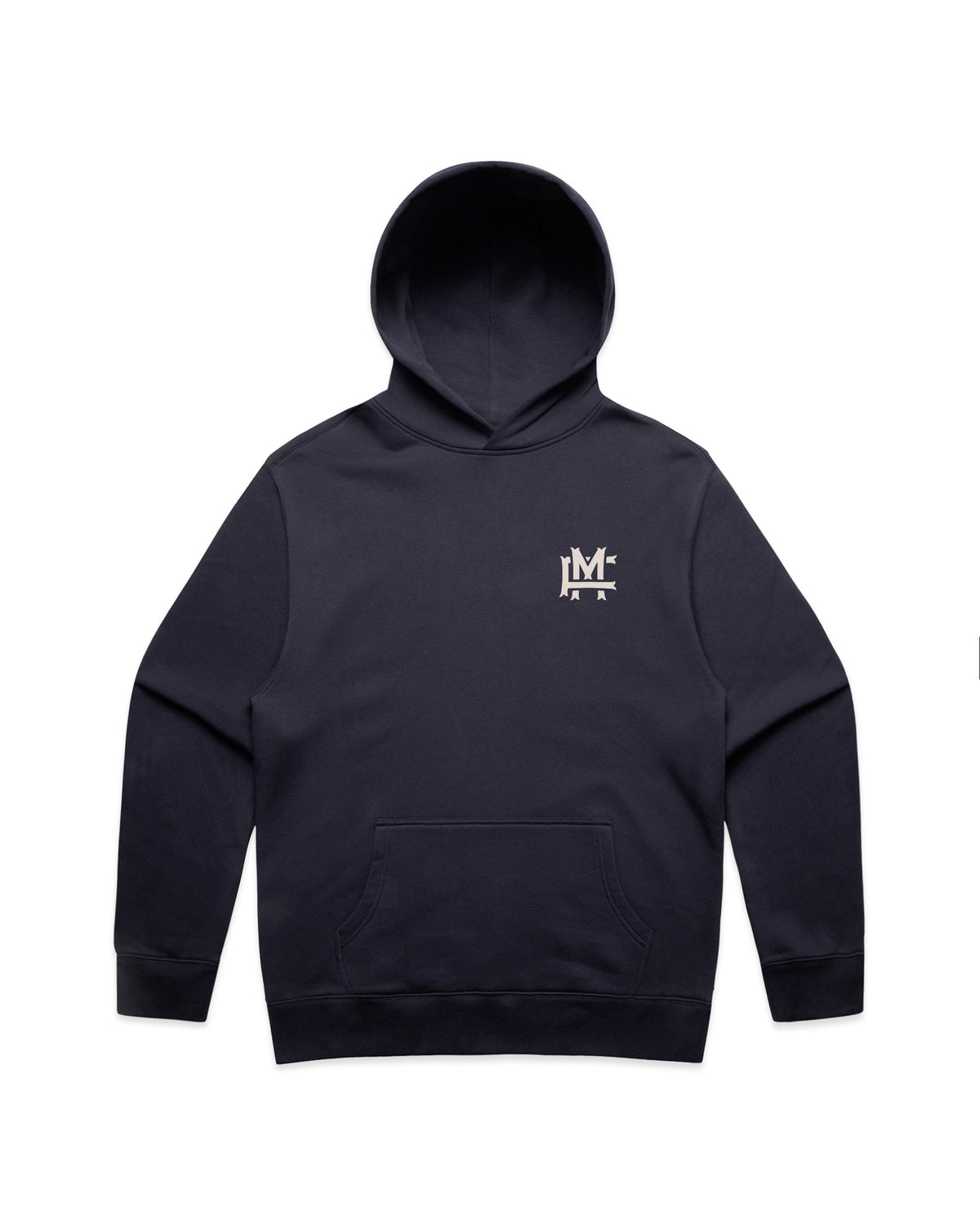Relaxed-fit FM Monogram Hoodie - Ink Blue - Framsida