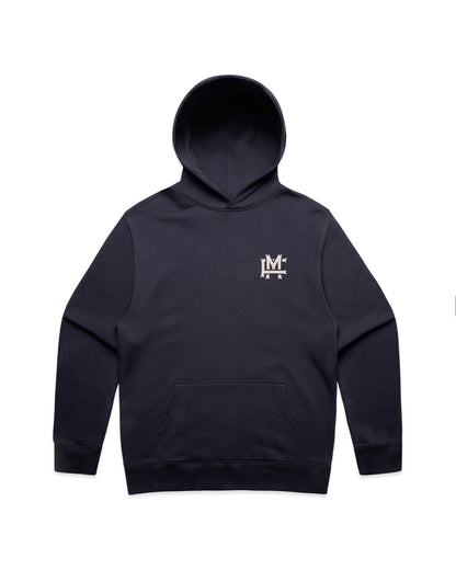 Relaxed-fit FM Monogram Hoodie - Ink Blue - Framsida
