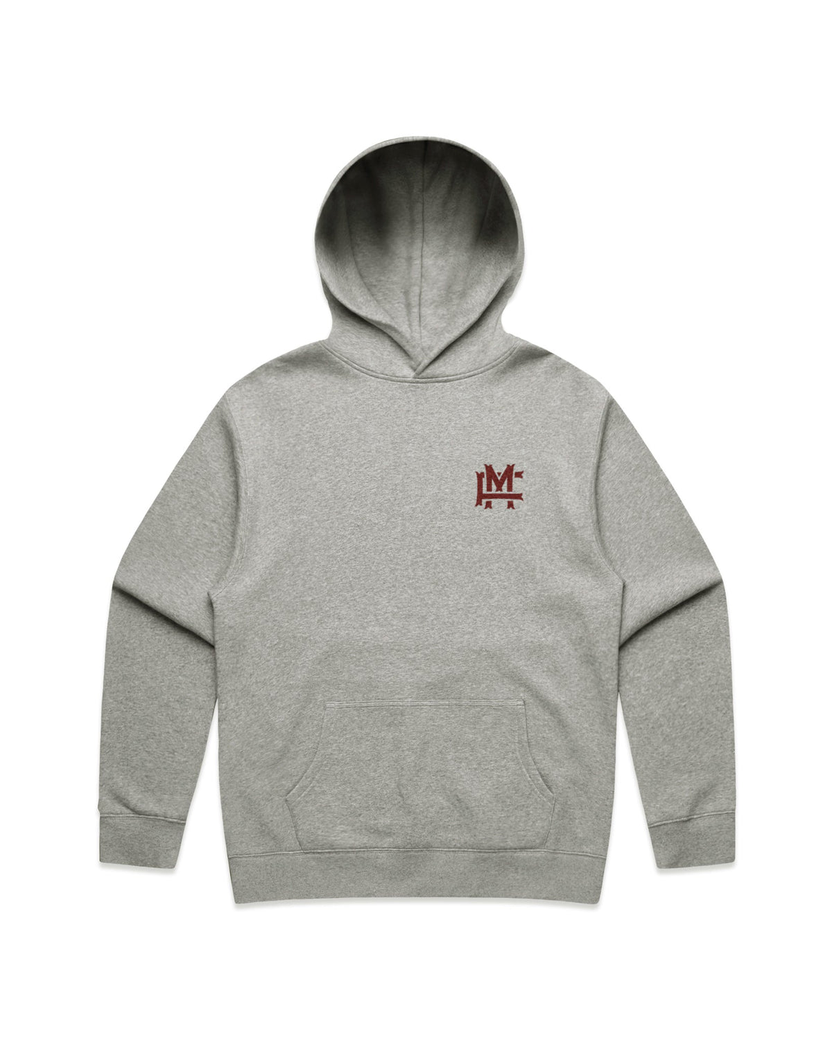 Relaxed-fit FM Monogram Röd Hoodie - Grey - Framsida