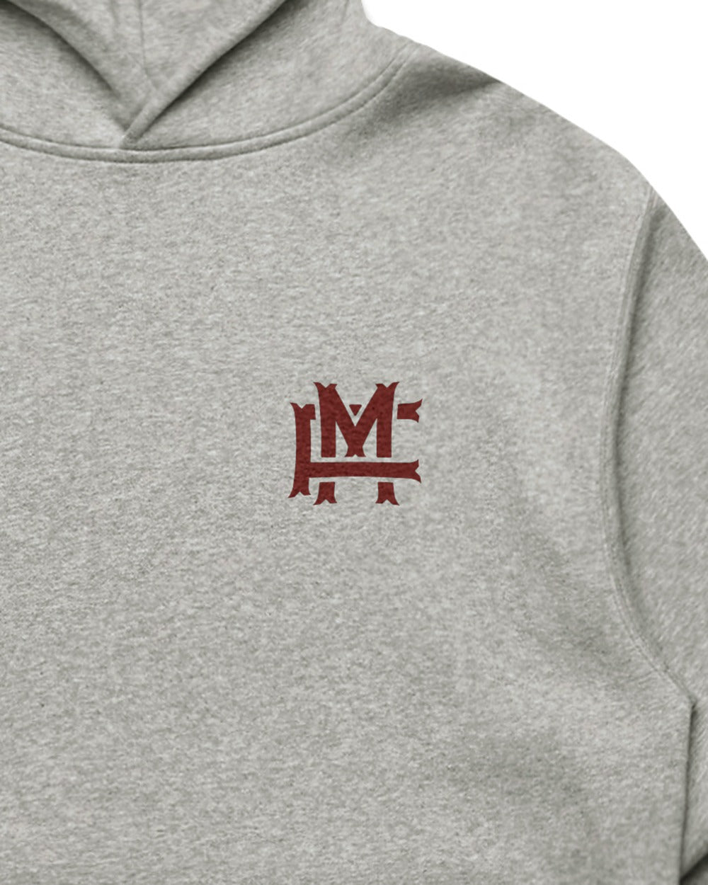 Relaxed-fit FM Monogram Röd Hoodie - Grey - Tryckdetalj