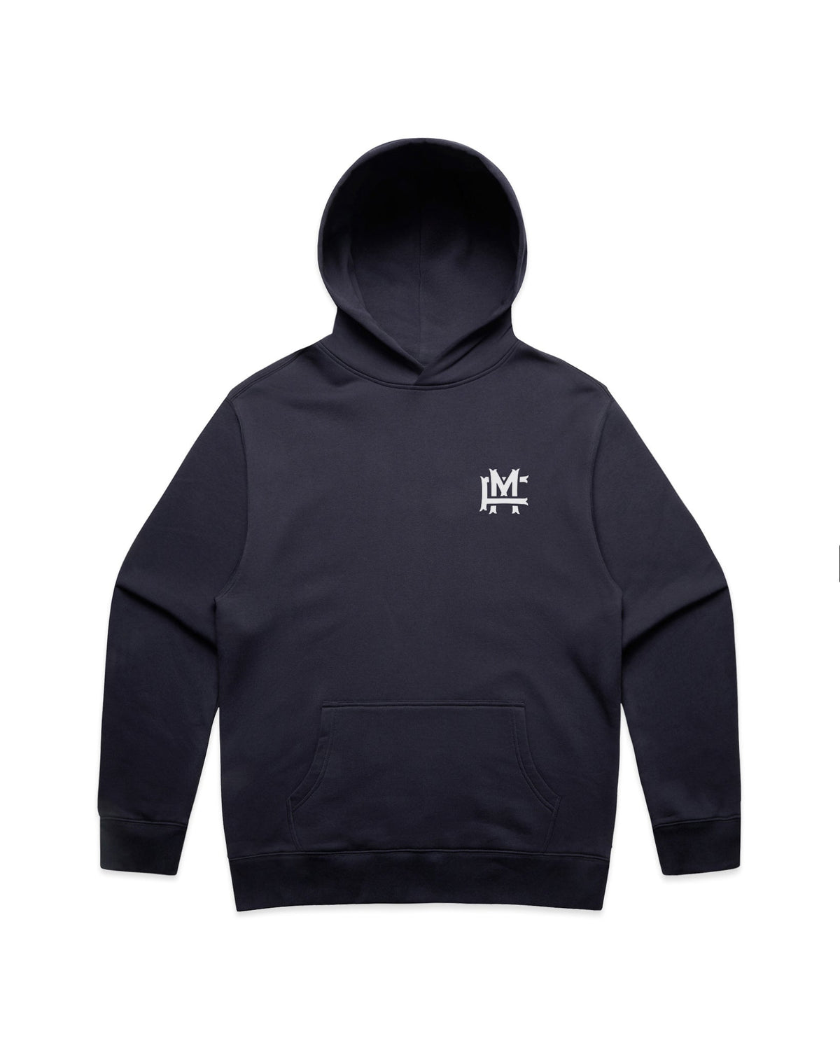 Relaxed-fit FM Monogram Vit Hoodie - Ink Blue - Framsida