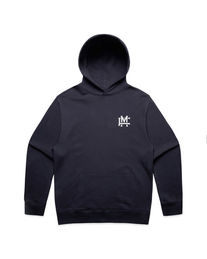 Relaxed-fit FM Monogram Vit Hoodie - Ink Blue - Framsida