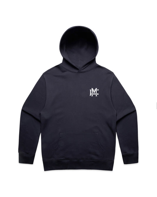 Relaxed-fit FM Monogram Vit Hoodie - Ink Blue - Framsida