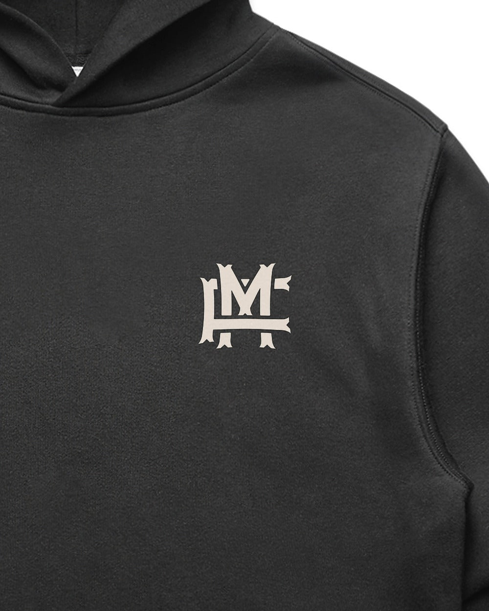 Relaxed-fit FM Monogram Hoodie Faded - Faded Black - Tryckdetalj