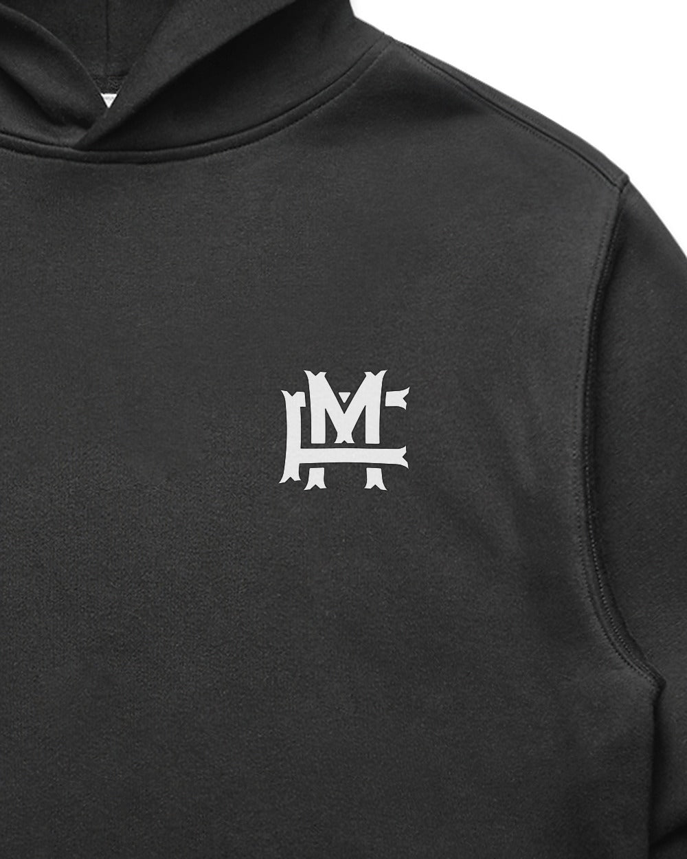 Relaxed-fit FM Monogram Vit Hoodie Faded - Faded Black - Tryckdetalj